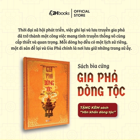 Gia Phả Dòng Tộc bìa cứng, Kèm Văn khấn, Ghi chép Lưu trữ Gia Nhân Dòng Họ, Gia Phả Tổ Tiên, Sổ Gia Phả - Huy Hoàng 300k