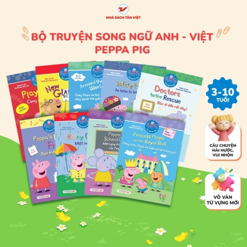 Combo 9 cuốn  Peppa Pig Song Ngữ Anh Việt – Truyện Tranh Thiếu Nhi Giúp Bé Học Tiếng Anh Hiệu Quả 315k - Tân Việt