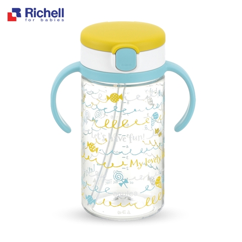 RICHELL bình ống hút AQ 320ml xanh