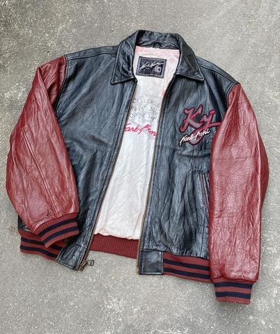 VINTAGE KARL KANI LEATHER BOMBER JACKET