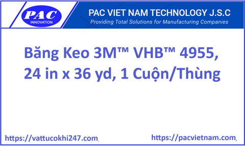 Băng Keo 3M™ VHB™ 4955, 24 in x 36 yd, 1 Cuộn/Thùng