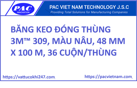 BĂNG KEO ĐÓNG THÙNG 3M™ 309, MÀU NÂU, 48 MM X 100 M, 36 CUỘN/THÙNG