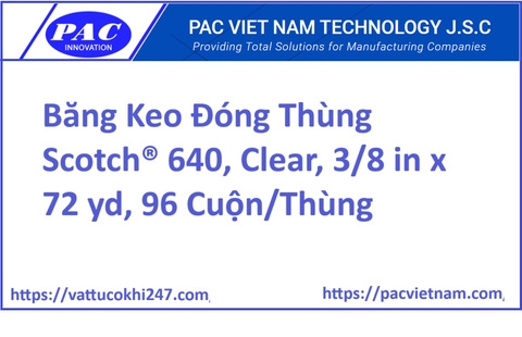 Băng Keo Đóng Thùng Scotch® 640, Clear, 3/8 in x 72 yd, 96 Cuộn/Thùng