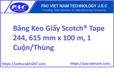 Băng Keo Giấy Scotch® Tape 244, 615 mm x 100 m, 1 Cuộn/Thùng