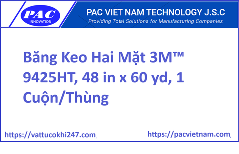 Băng Keo Hai Mặt 3M™ 9425HT, 48 in x 60 yd, 1 Cuộn/Thùng