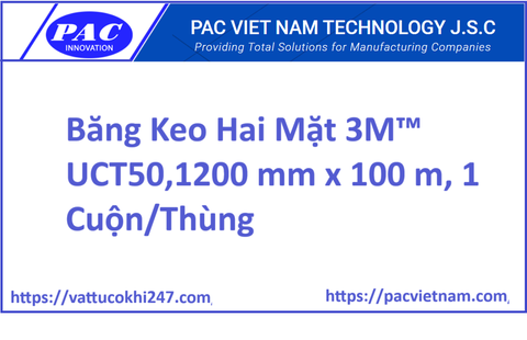 Băng Keo Hai Mặt 3M™ UCT50,1200 mm x 100 m, 1 Cuộn/Thùng
