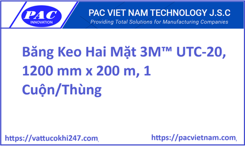 Băng Keo Hai Mặt 3M™ UTC-20, 1200 mm x 200 m, 1 Cuộn/Thùng