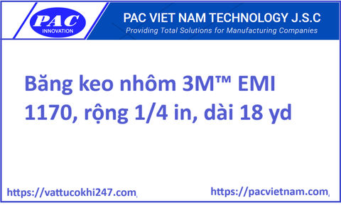Băng keo nhôm 3M™ EMI 1170, rộng 1/4 in, dài 18 yd