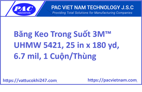 Băng Keo Trong Suốt 3M™ UHMW 5421, 25 in x 180 yd, 6.7 mil, 1 Cuộn/Thùng