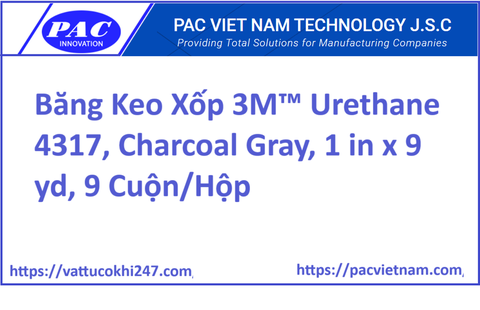 Băng Keo Xốp 3M™ Urethane 4317, Charcoal Gray, 1 in x 9 yd, 9 Cuộn/Hộp