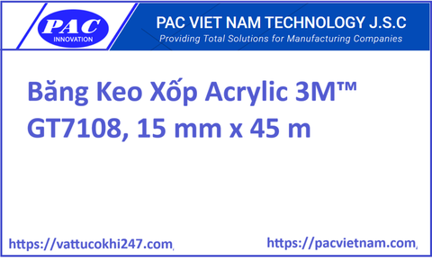 Băng Keo Xốp Acrylic 3M™ GT7108, 15 mm x 45 m