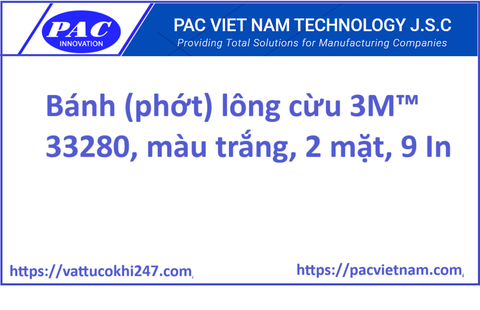 Bánh (phớt) lông cừu 3M™ 33280, màu trắng, 2 mặt, 9 In