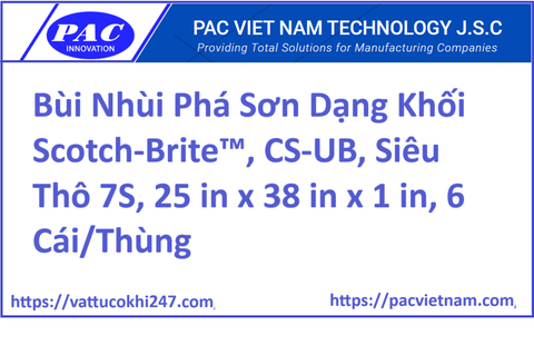 Bùi Nhùi Phá Sơn Dạng Khối Scotch-Brite™, CS-UB, Siêu Thô 7S, 25 in x 38 in x 1 in, 6 Cái/Thùng
