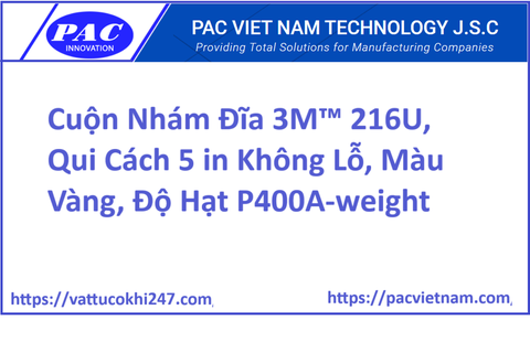 Cuộn Nhám Đĩa 3M™ 216U, Qui Cách 5 in Không Lỗ, Màu Vàng, Độ Hạt P400A-weight