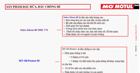 Dầu Motul chống rỉ, dầu rửa