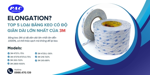 Top 5 loại băng keo có độ giãn dài lớn nhất của 3M