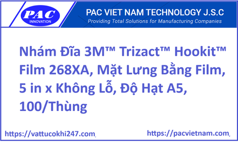 Nhám Đĩa 3M™ Trizact™ Hookit™ Film 268XA, Mặt Lưng Bằng Film, 5 in x Không Lỗ, Độ Hạt A5, 100/Thùng