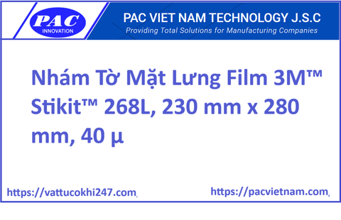 Nhám Tờ Mặt Lưng Film 3M™ Stikit™ 268L, 230 mm x 280 mm, 40 µ