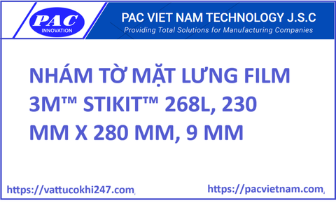 NHÁM TỜ MẶT LƯNG FILM 3M™ STIKIT™ 268L, 230 MM X 280 MM, 9 ΜM