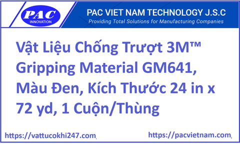 Vật Liệu Chống Trượt 3M™ Gripping Material GM641, Màu Đen, Kích Thước 24 in x 72 yd, 1 Cuộn/Thùng