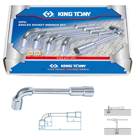 Bộ khóa ống điếu Kingtony 1826MR 26 cây 6~32mm