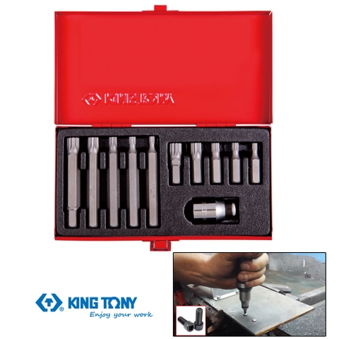 Bộ tuốc nơ vít đóng Kingtony 1011MQ đầu lục giác 12 cạnh 11 chi tiết