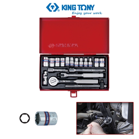 Bộ tuýp 1/4 Kingtony 2518MR01 4~13mm 18 chi tiết