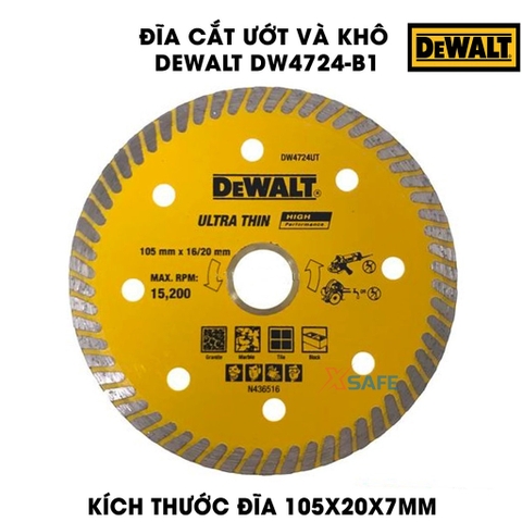 Đĩa cắt gạch ướt và khô Dewalt DW4724-B1