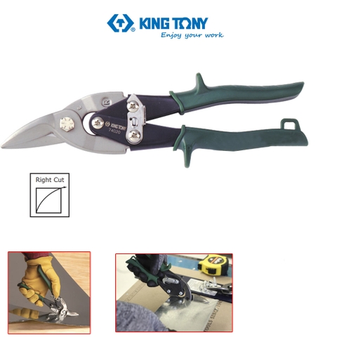 Kéo cắt tôn Kingtony 74020 248mm mũi cong trái