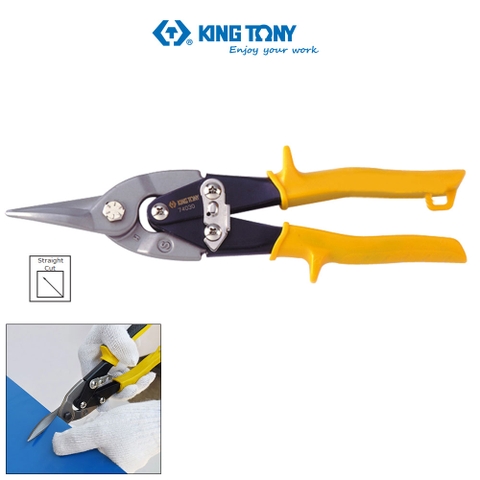 Kéo cắt tôn Kingtony 74030 250mm mũi thẳng màu vàng