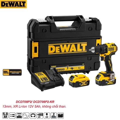 Máy Khoan Vặn Vít Dewalt DCD708P2-KR Không Chổi Than Giá Rẻ