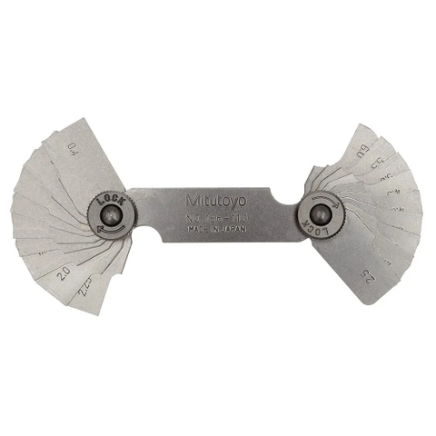 Mitutoyo 186-110 Bộ Dưỡng Đo Cung Tròn 18 Lá