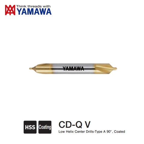 Mũi Khoan Tâm Có Phủ CD-Q V Yamawa Độ Xoắn Thấp Loại A 90 Độ