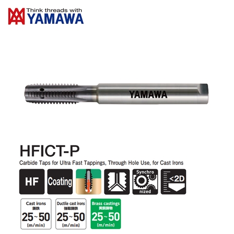 Mũi Taro Carbide Chạy Gang HFICT-P Yamawa Tốc Độ Siêu Cao Cho Lỗ Thông