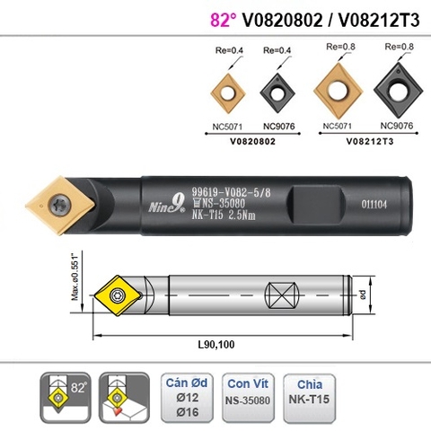 Dao Spot Drill 82 Độ Nine9 V0820802, V08212T3