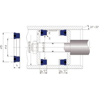 Piston & rod seal D-6
