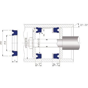 Piston & rod seal UN
