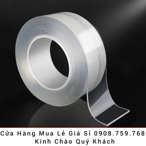 Băng Keo Trong Suốt 2 Mặt Siêu Dính Đa Năng Cuộn 3m