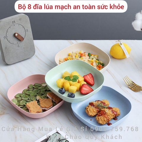 Bộ 8 Đĩa Nhựa Lúa Mạch An Toàn Súc Khỏe