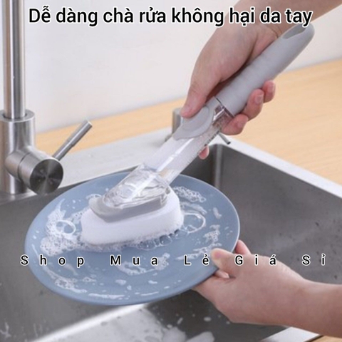 Bàn Chải Cọ Rửa Xoang Nồi - Có Ngăn Chứa Xà Phòng
