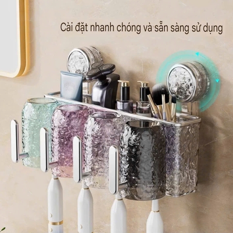 Bộ cốc có tay cầm để bàn chải và kem đánh răng