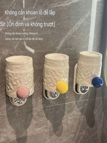 Bộ 1 cốc để bàn chải đánh răng kiểu dán tường