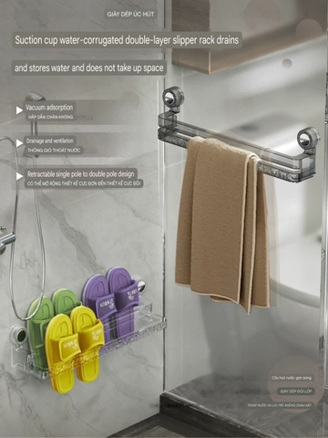 Giá để dép và treo khăn loại hút tường