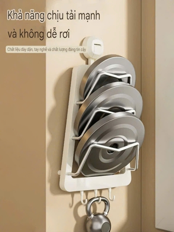 Giá đỡ nắp nồi hình tam giác kiểu hút tường