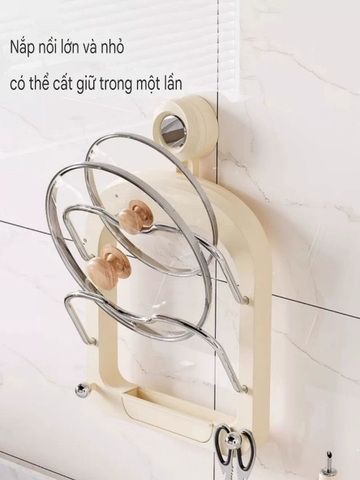 Giá gác nắp vung 2 tầng, kiểu hút tường