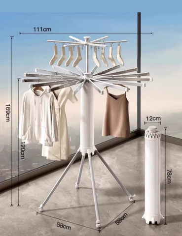 Giá phơi quần áo kiểu gấp gọn