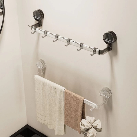 Giá treo khăn tắm và để giày dép kiểu hút tường