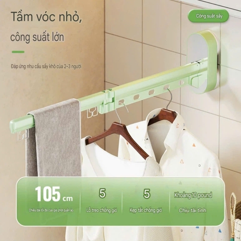 Giá treo quần áo kiểu hút tường