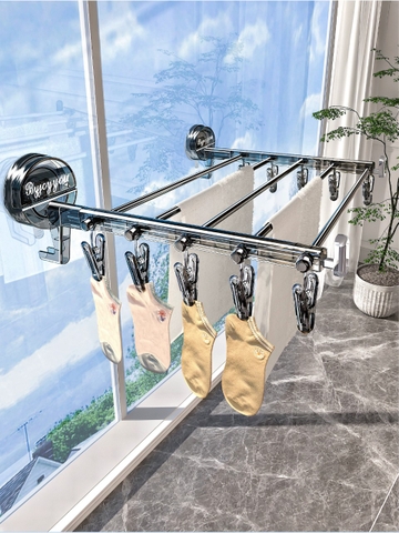 Giàn phơi đồ mini kiểu hút tường