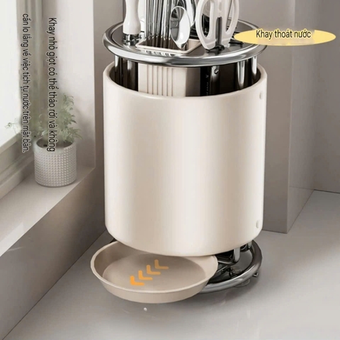  Hộp để dao kéo muỗng đũa xoay 360 độ